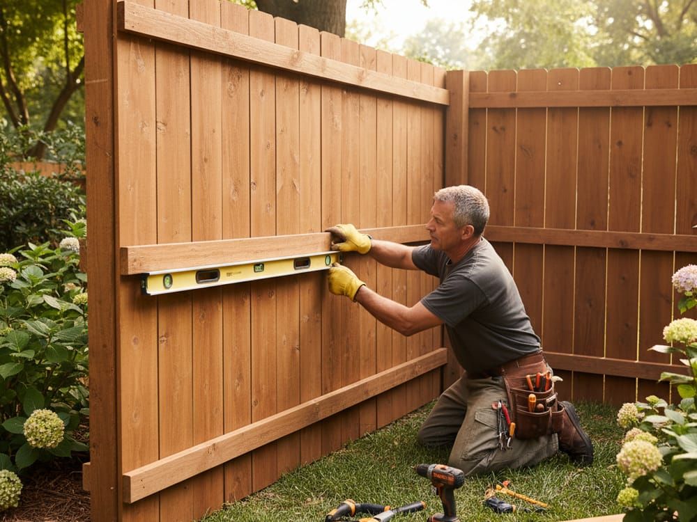 Charlotte fence repair work in progress showing quality craftsmanship