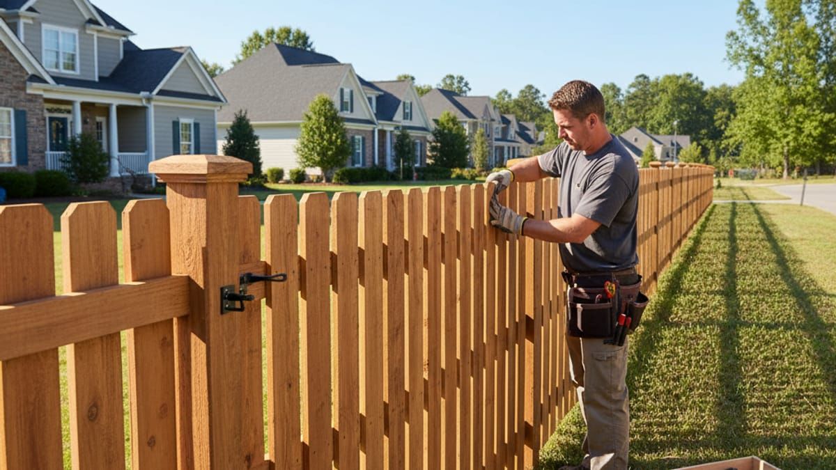 Professional fence repair and installation service in Davidson, NC